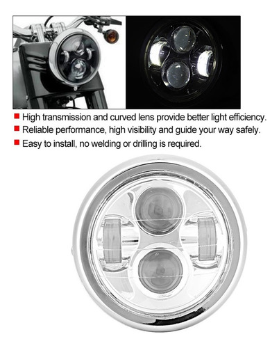 Faro Led Redondo Universal Para Motocicleta