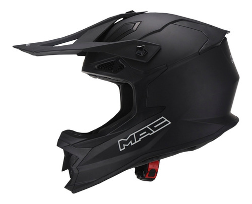 Casco Moto Cross Mx Mac Virtus Solid Negro Mate Fas Motos