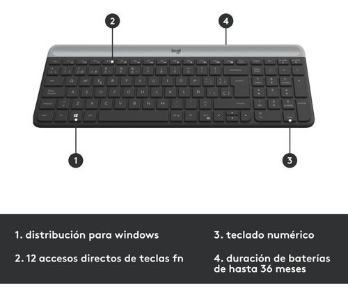 Kit Teclado Y Mouse Inalambrico Logitech Mk470 Grafito Negro