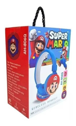 Audífonos De Diadema Mario Bros Con Bluetooth Niño, Adulto