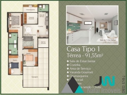 Imagem 13 de 20 de Esmeralda - Venda De Casa Duplex Com 3 Ou 4 Quartos, A Poucos Metros Do Atacadão E If De Parnamirim - Ca00078 - 32284175