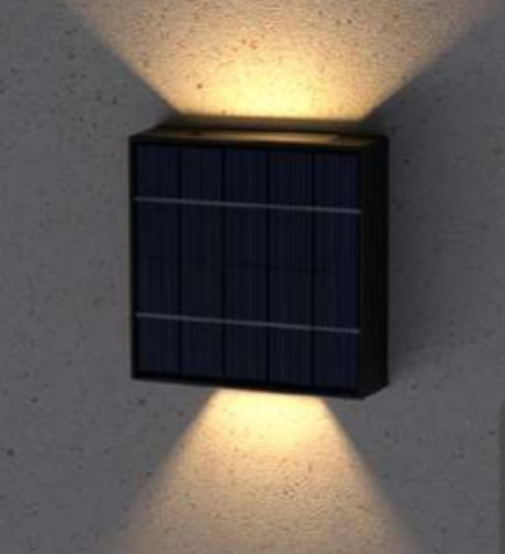 2 Led Solar Dois Facho Ajustavel 3000k Parede Externa