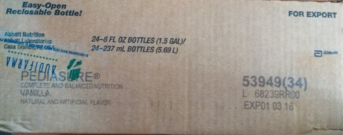 Pediasure Vainilla 8 Onzas (237 Miligramos) $142.000