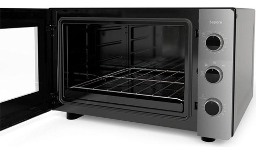 Forno Elétrico De Bancada Vidro Espelhado 44l 127v Cinza