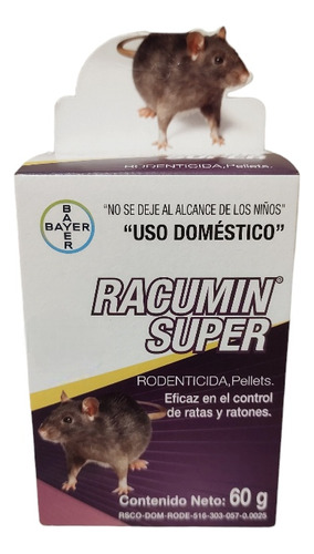 Veneno Para Matar Ratas Ratones Bayer Racumin Super 60gr 1pz