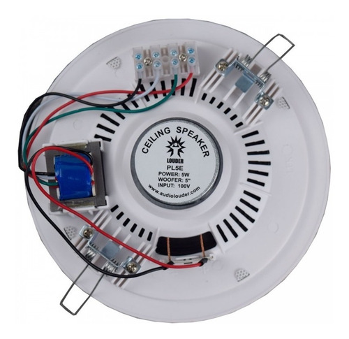 Amplificador Ambiental Y 6 Bocinas Plafon 5 1/4 PuLG Color Blanco
