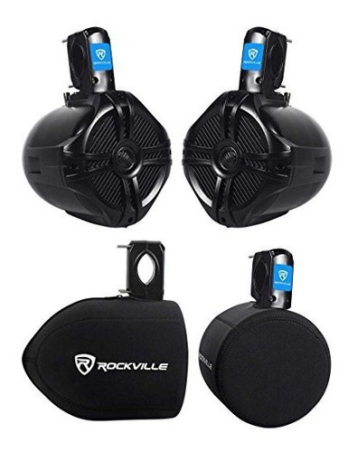 Par Rockville Rwb65b 65 Negro 250 Vatios Wakeboard Marino To