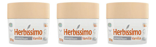 Desodorante Creme Herbissimo 55 G Vanilla - Kit C/3un