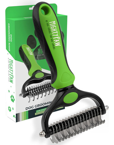 Mighty Paw Dog Grooming Brush - 2-in-1 Dual Sided Comb - ...