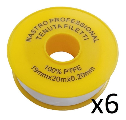 Teflon Profesional 3/4 20m X0.2 Nastro Amarillo 19mm