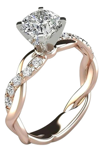 Anillo O Para Novia, 2 Piezas, Circonitas Y Diamantes, Elega