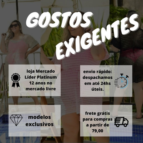 Imagem 5 de 8 de Saída De Praia Plus Size Vestido Tricô Preto Branco Verão