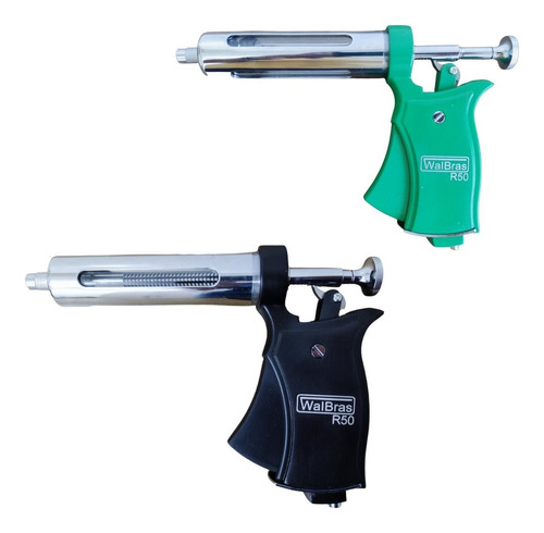Kit 2 Pistolas Vacinador Automático R50 Walmur/walbras Cor Preta+Verde