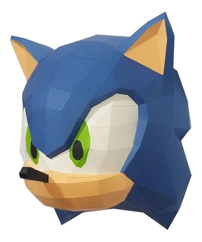 Sonic Rostro Para Armar Papercraft Papiroflexia 