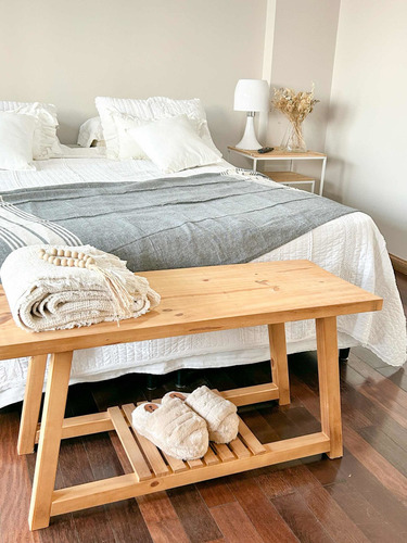 Banco Nórdico Recibidor Amelia Pie De Cama 70cm C Acabado De La Estructura Satinado Color Madera
