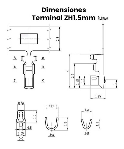 50 Pzs Terminal Zh 1.5mm