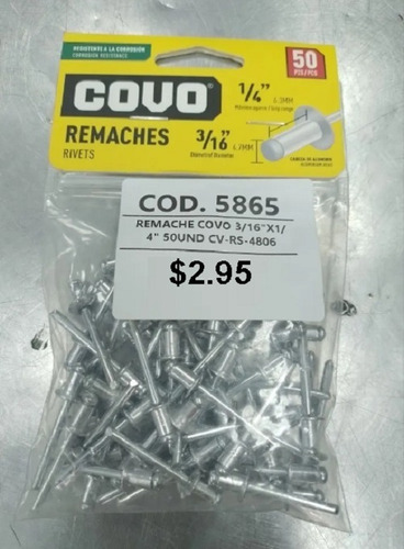 Pack 100pzs Remaches 3/16 X 5/8