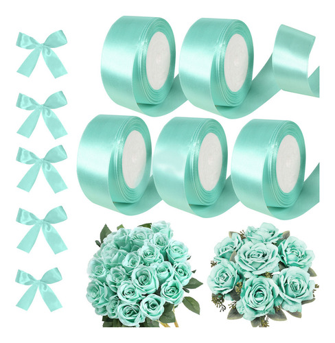 -de 5 Rolos De Fita De Cores De Decoração De Cetim 4 Cm 114-