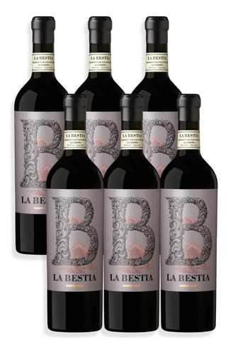 Vino La Bestia Tinto Cabernet Sauvignon Altamira 750ml X6u