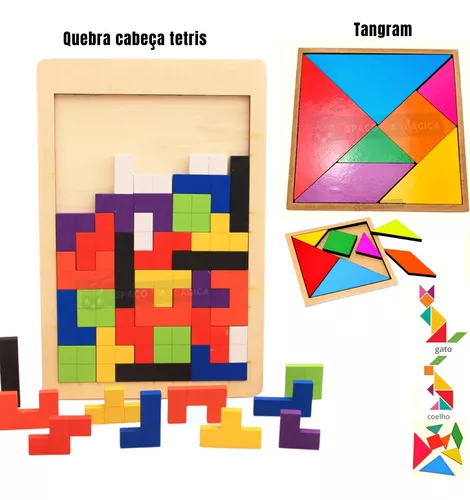 Brinquedo Tetris De Madeira Jogo Educativo Quebra Cabeça - Novo