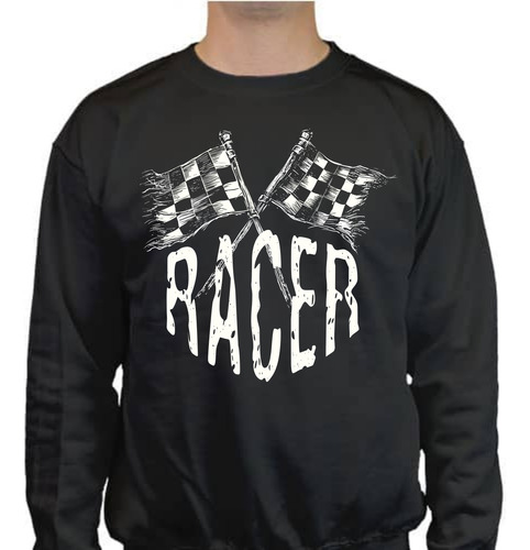 Sudadera Automovilismo Racer Con Bandera A Cuadros