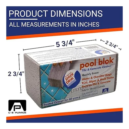 Bloque De Piscina Pb12 Por Us Pumice Piedra Pómez Para