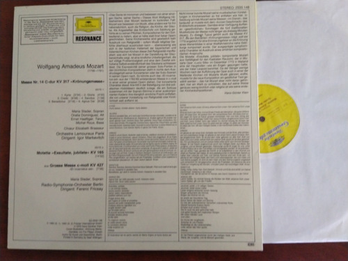 Vinilo Mozart Misa Coronacion Exultate Jubilate (Usado)