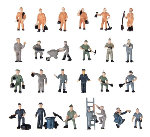 25 Figuras Trabajadores Maqueta Arquitectura Escala 1:87 Ho