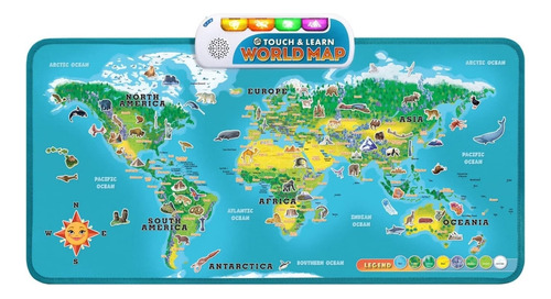 Mapa Mundial Leapfrog Juguete Interactivo Con Luces Y Sonido