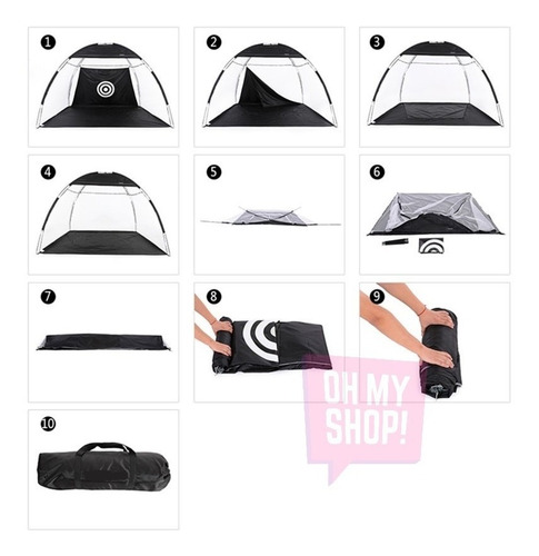 Imagen 7 de 10 de Carpa Red De Practica Para Golf Driving Con Bolso Ohmyshop