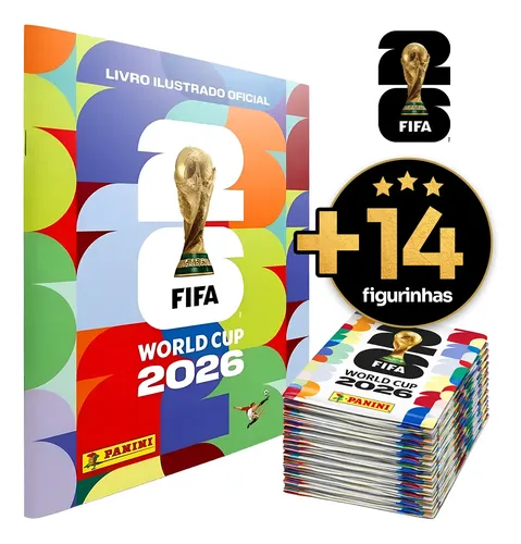 Album Copa Do Mundo 2026 Capa Mole + Figurinhas Oficial Álbum E 14 Figurinhas