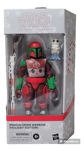 Star Wars Black Series Mandalorian Warrior Edición Navideña 