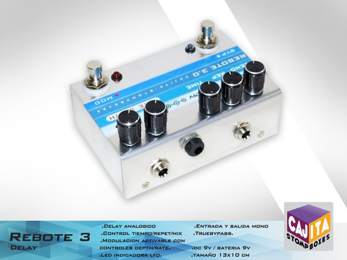 Imagen 2 de 3 de Rebote 3.0 - Delay - Modulacion - Cajita Stompboxes .
