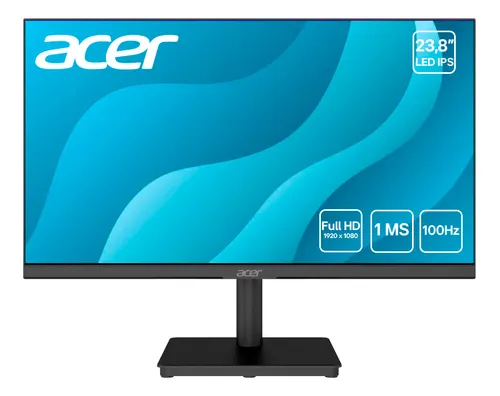 Monitor Acer Led Mk241y Flt, 23,8 Full Hd, Zero Frame, 100hz Preto