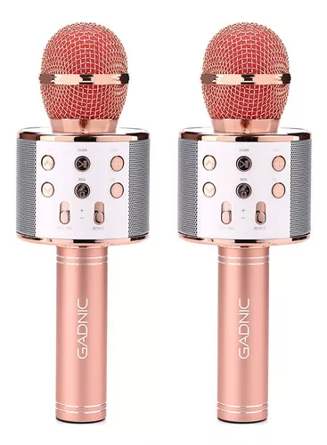 Microfono Karaoke Bluetooth Inalambrico Parlante Recargable Color Rosa