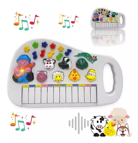 Piano Infantil Teclado Musical Som De Animais Fazendinha