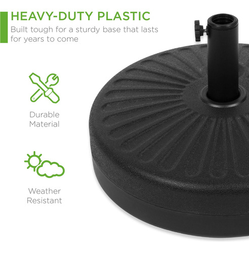 Soporte Base Para Sombrilla De Patio Rellenable Negro Lisa