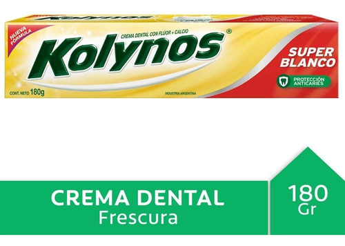 Crema Dental Kolynos Super Blanco Anticaries Con Calcio 180g