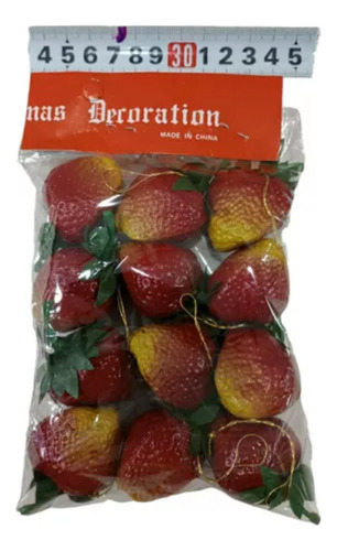 Decoracion Navideñas Frutillas Con Hojas X12,somos Mayorista