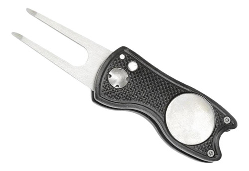 Acero Inoxidable Golf Divot Reparación Switchblade Negro