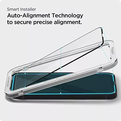 Spigen Protector de pantalla de vidrio templado diseñado para iPhone 14  Plus/iPhone 13 Pro Max, paquete de 2