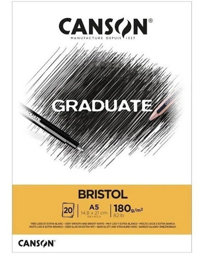 Bloco Canson Graduate Bristol 180g A5 20 Folhas