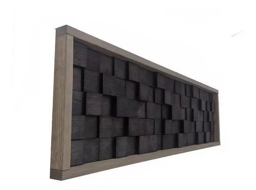 Arte de pared de madera Panel acústico Arte geométrico de la pared Madera  natural Arte de madera abstracto moderno Grande Mosaico Difusor de sonido -   México