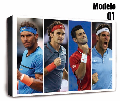 Cuadro De Tenis - Roger Federer Nadal Djokovic Y Del Potro 