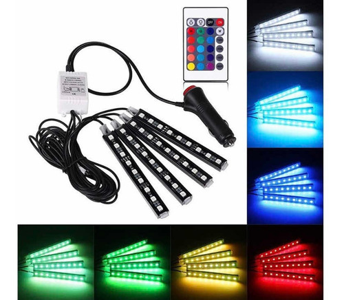 Tiras Luces Led Tunning Auto Rgb Deco Interior Audioritmica
