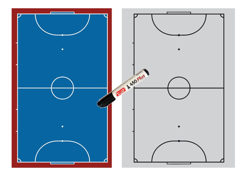 Pizarra Futsal Magnética Con Imanes Doble Faz Cancha 40x56cm