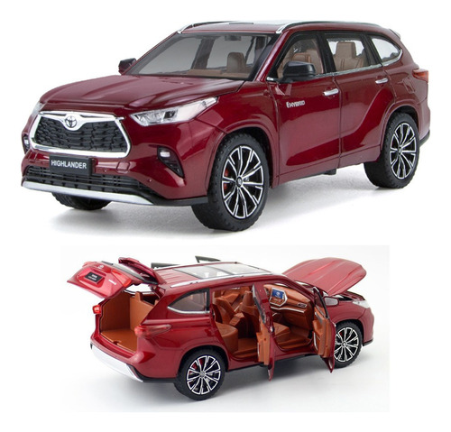 2023 Nuevo Toyota Suv Highlander Miniatura Metal Coche 1/24