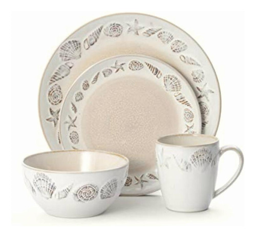 Pfaltzgraff Panama Coastal Stoneware, 16 Piezas, Beige