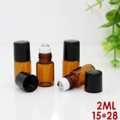 Imagen 4 de 5 de 25 Botellas Ámbar De 2ml Con Roll On De Acero Inoxidable