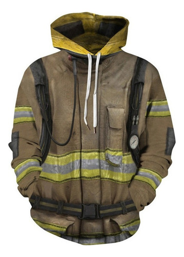 Bomberos Sudadera Con Disfraz De Cosplay Para Adulto Unisex